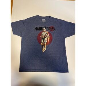 Star Wars the Mandalorian men's XL blue grafic T-shirt